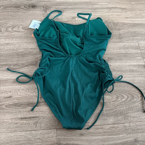 NWT Shade & Shore Side Tie Md Seat Coverage Open Back One Piece Swimsuit Sz L - Picture 6 of 6